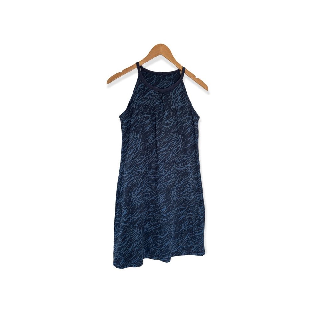 Patagonia Tall Pine Dress Small S Navy Blue Built in Shelf Bra A Line Sleeveless